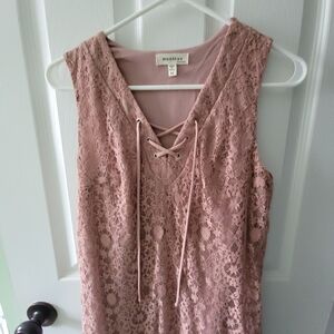 Mauve Lace Sleeveless Dress